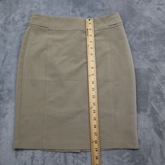 My Bajee Collection S Brown Plain Flat Front Back Zipper Slit Pencil Cut - Picture 4 of 14